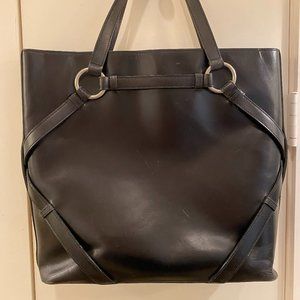 Black Leather Michael Kors Tote Bag